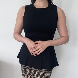 [NEW] Black Peplum Top